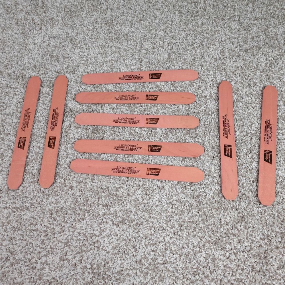 Longaberger American Cancer Society Horizon of Hope Pink Basket Splints Set of 9